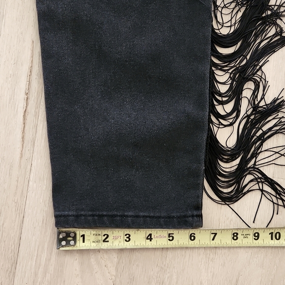 NWT Blue B Fringe Womens High Rise Straight Leg Black Denim Jeans Pants Size L - Picture 13 of 14
